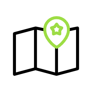 Green location pin with star inside