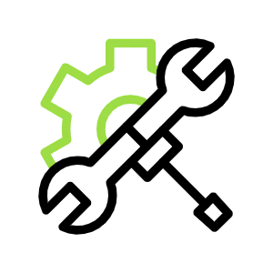 Green gear icon design.