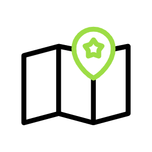 Green location pin with star inside