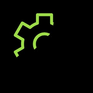 Green gear icon design.